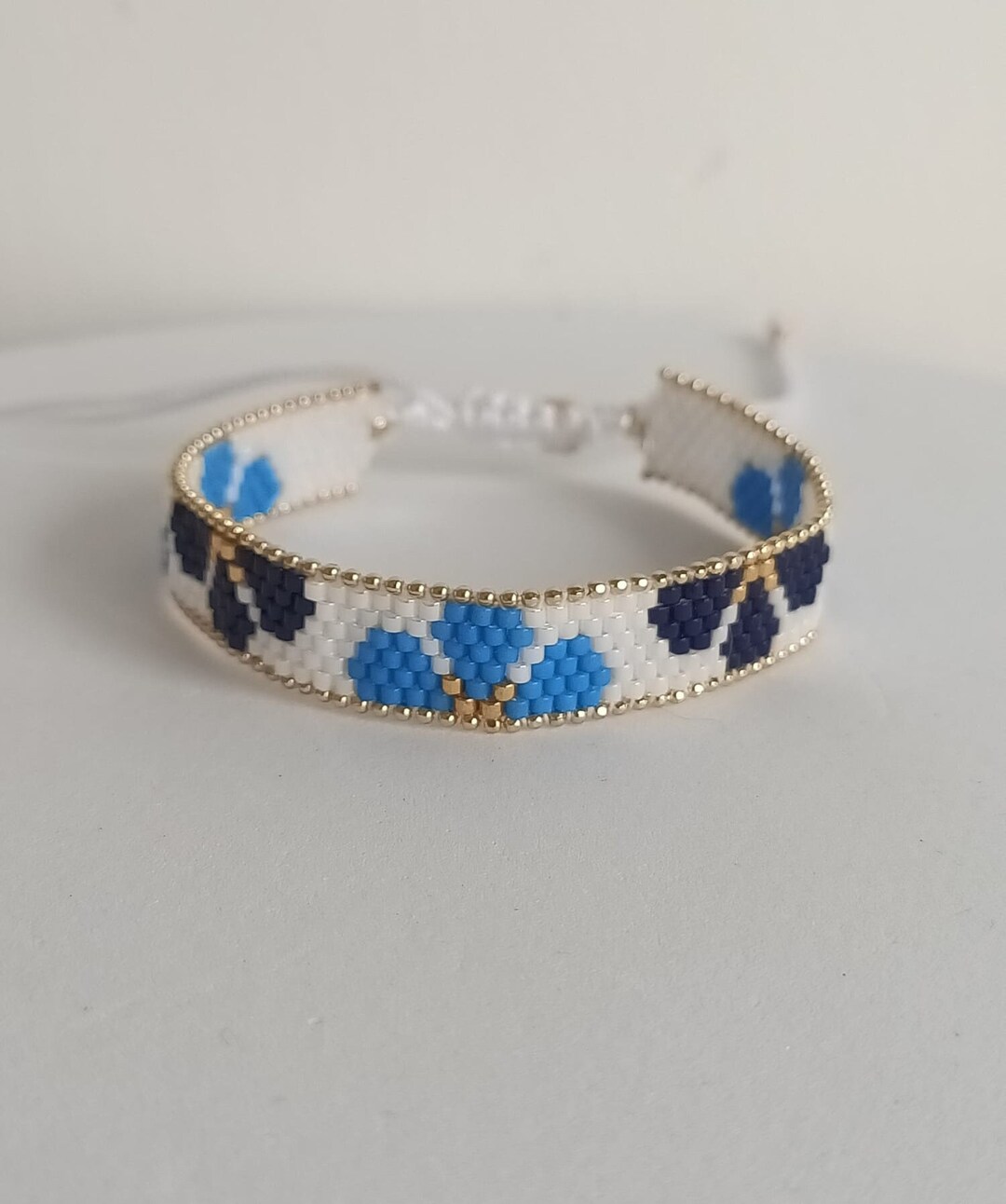 Flower Beaded Bracelet: Miyuki Beads, Adjustable Chain - Etsy