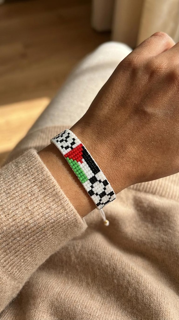 Palestine flag bracelet. Adjustable unisex bracelet