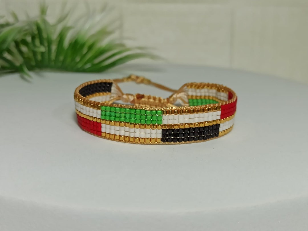 JunyiDIY Handmade Palestinian Flag Bracelet For Men And