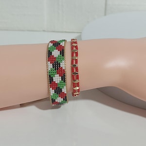 Set of woven Palestinian bracelets with Miyuki beads. Stylish bracelet. Gifts for her