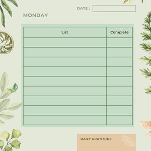 Weekly Planner Printable, Daily to Do List, Simple Design, Minimal ...