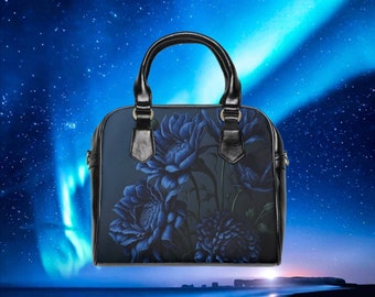 Chic Stylish Dark Blue Flower Print