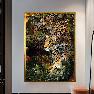 leopard canvas print art, leopard canvas wall decor, souvenir home decor, special occasion gifts