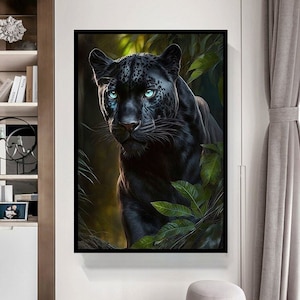 Black Panther Canvas wall art, Black Panther Canvas print, Panther Printed Home Decor, Black Panther Decor, ready to hang canvas print