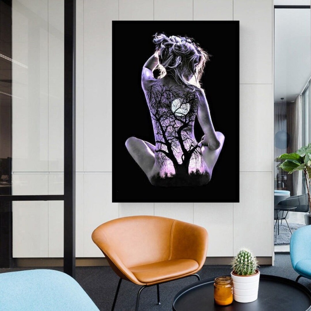 Woman Wall Art Abstract Woman Wall Decor Canvas Wall Art Etsy