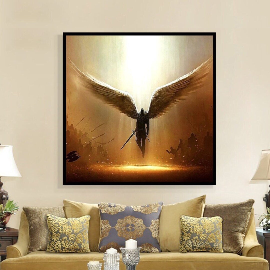 Archangel Canvas Wall Art, Warrior Angel Canvas Wall Art, Popular