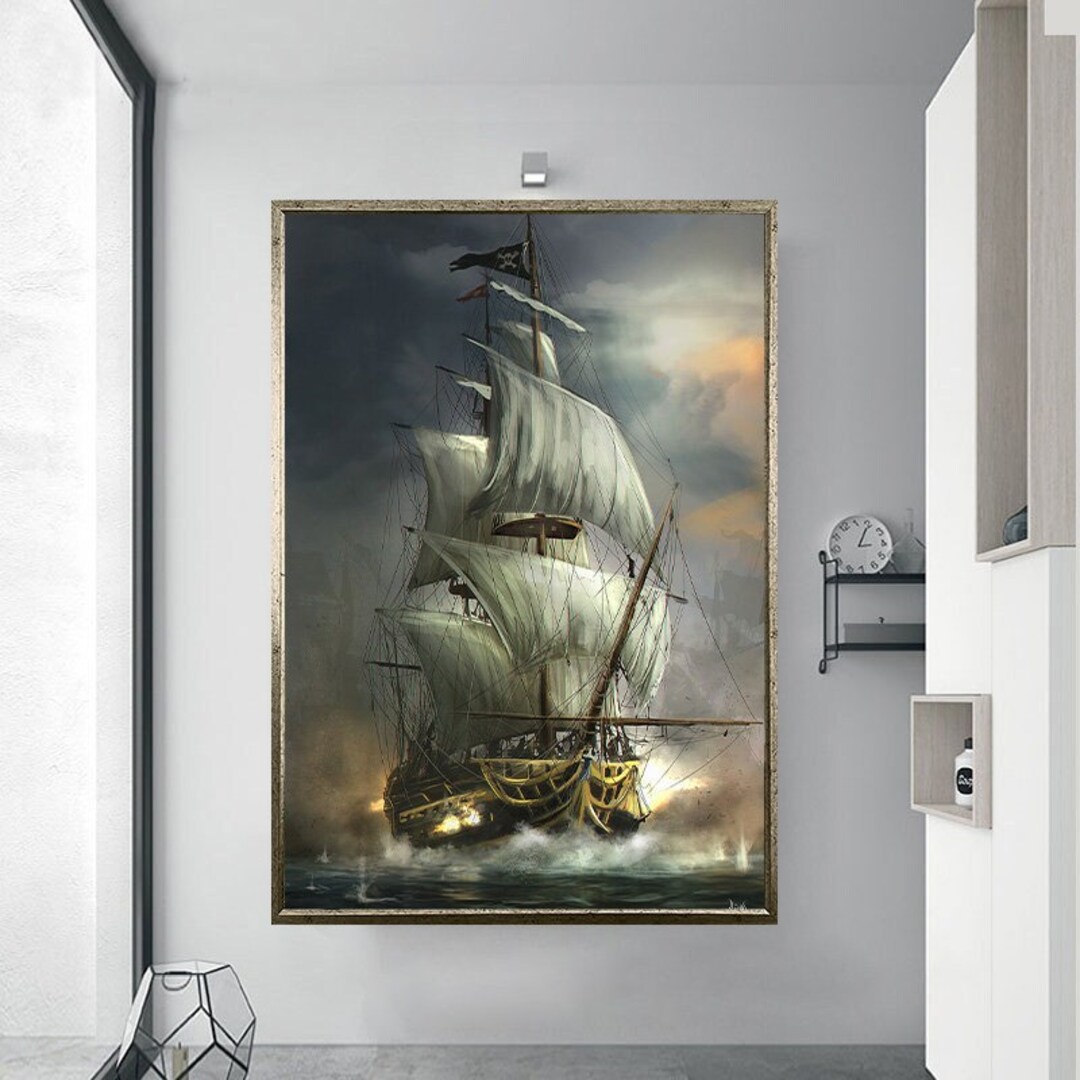 Ship Canvas Wall Art, Pirates Ship Wall Art, Sailing Wall Art, Napoleon