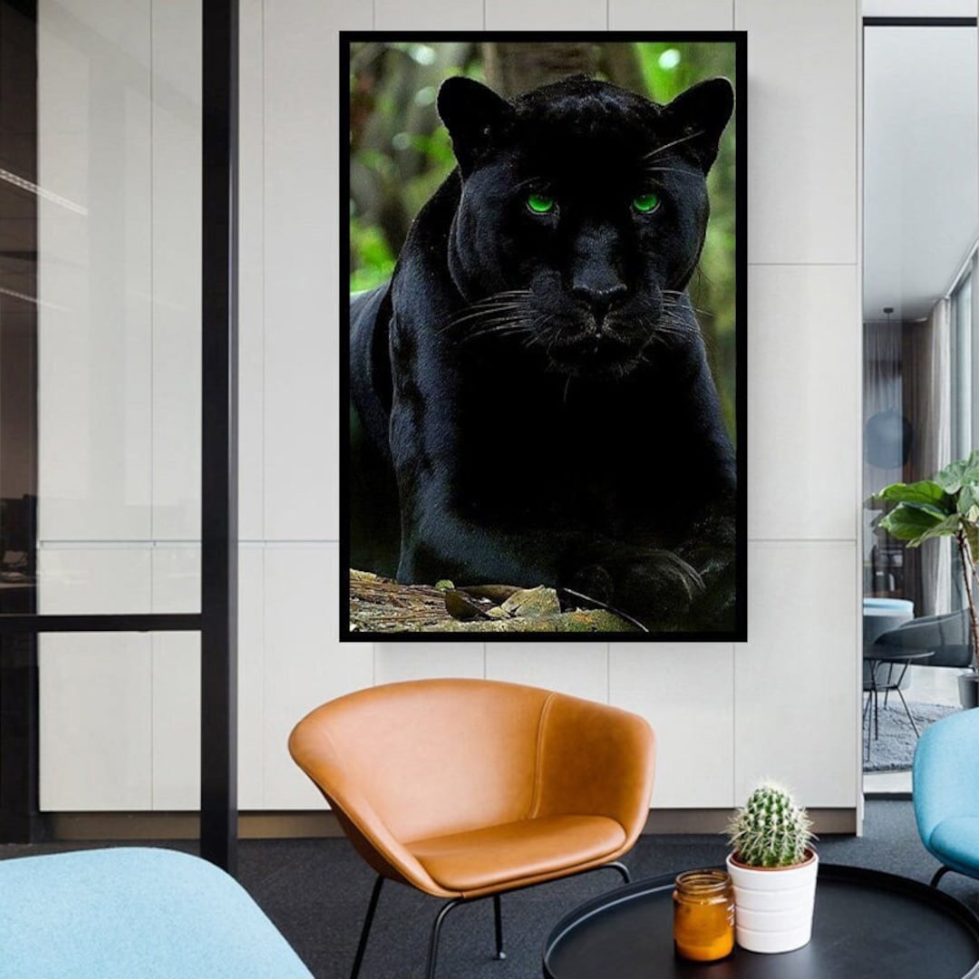Black Panther Canvas Wall Art, Black Panther Canvas Print, Panther
