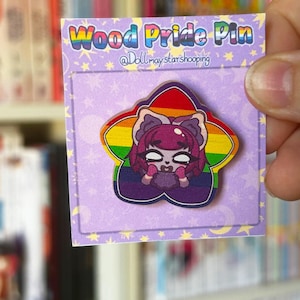 Pride Wood Pins LGBTQIA+/Bisexual/Lesbian/Gay/Pansexual/Omnisexual/Asexual/Aromantic/Aroace