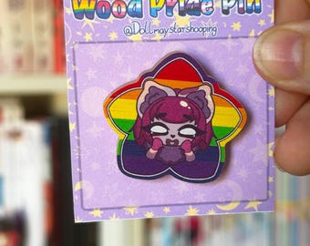 Pride Wood Pins LGBTQIA+/Bisexual/Lesbian/Gay/Pansexual/Omnisexual/Asexual/Aromantic/Aroace