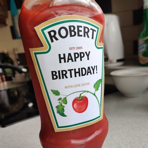 Personalised Label Ketchup Etsy UK