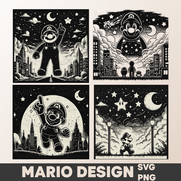 Super Mario SVG bundle, Mario PNG, Luigi SVG, Cute Super Mario Clipart, Super Mario png, Digital files, Cut Files For Cricut