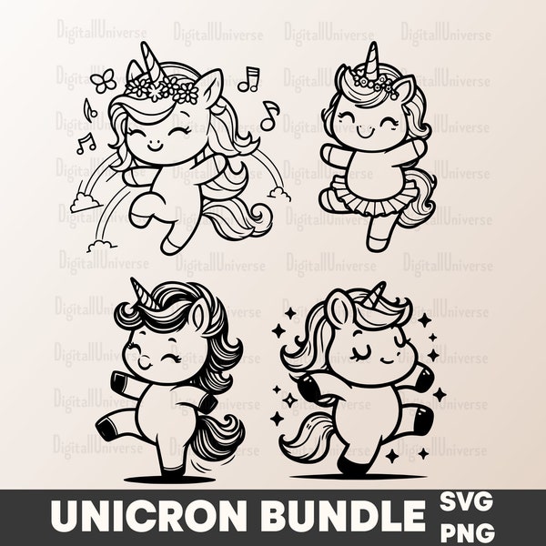 Unicorn SVG Bundle, Dancing Baby Unicorn SVG, Unicorn PNG Bundle, unicorn sublimation designs, Unicorn Birthday svg, unicorn shirt svg