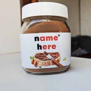 Etichetta per barattolo personalizzata stampabile, regalo di Natale per lui, etichetta digitale personalizzata per crema spalmabile al cioccolato, regalo personalizzato per lui, compleanno