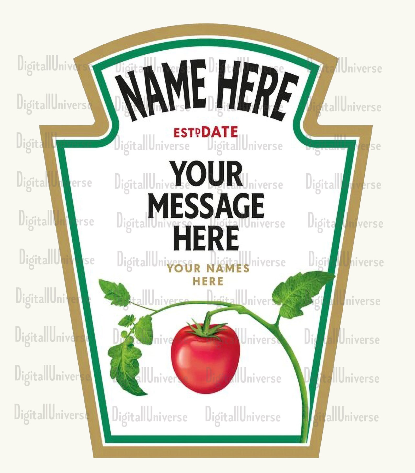 Personalised Tomato Ketchup Label Personalized Gift Labels Etsy