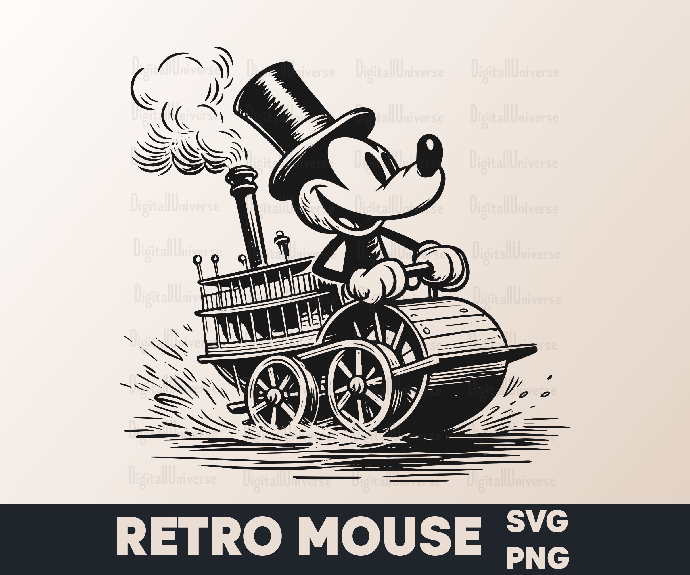 Retro Mouse Svg, Steamboat Willie, halloween svg, Mouse PNG, mouse svg files, Mouse Clipart, Vintage Mouse svg, Cute mouse png