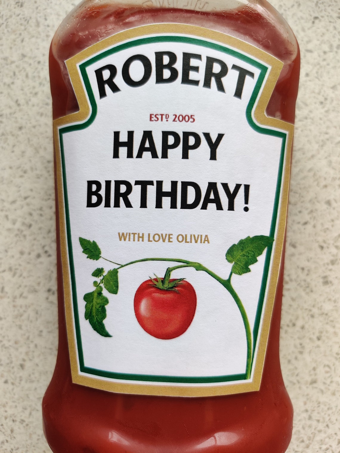 Personalised Tomato Ketchup Label Personalized Gift Labels Etsy