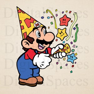 Super Mario SVG Geburtstag Design, Super Mario PNG, Super Mario Clipart, Geburtstag svg, digitale Dateien, Sublimationsentwürfe, Dateien für Cricut