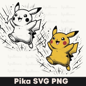 Pokemon SVG Silhouette, Pikachu SVG Outline, Layered Pokemon clip art SVG, Cartoon Clip Art, Cartoon svg Bundle, Cricut Cutting File