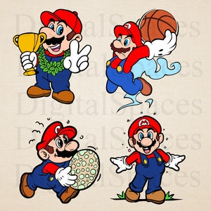 Super Mario SVG bundle, Cute Super Mario Clipart, Super Mario PNG, Sublimation Designs, Digital files, Instant Download, Files for Cricut