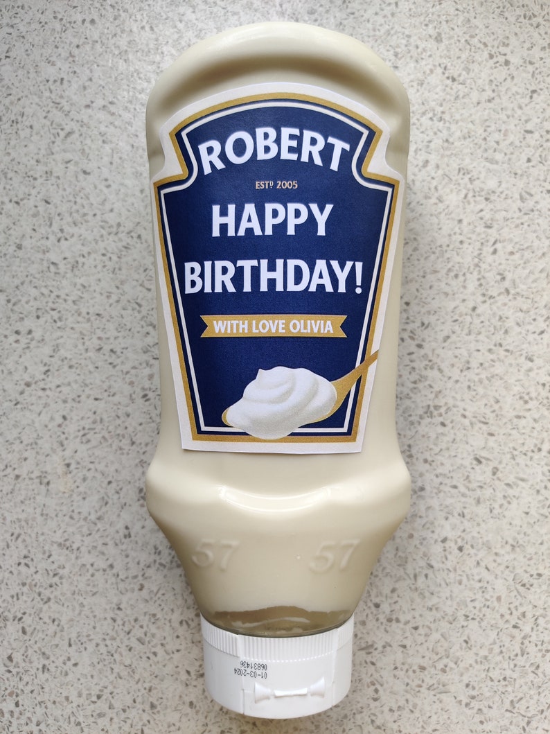 Personalised Mayonnaise Label Personalized Gift Labels Etsy UK