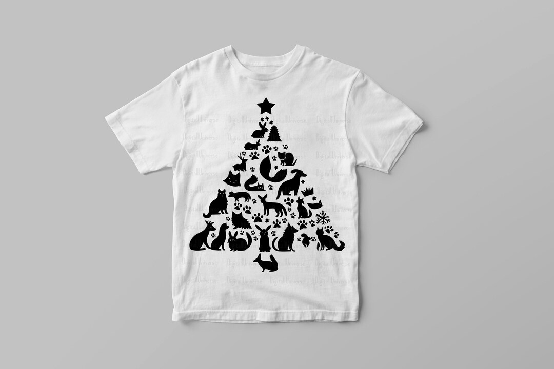 Christmas Tree Svg Cut File, Paw Tree SVG, Christmas Tree PNG