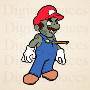 Super mario SVG Zombie Design, Halloween shirt png, Super Mario PNG Clipart, Halloween design, Digital files, SVG Files for Cricut