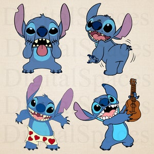 Pacote de arquivos SVG do Stitch, PNG do Stitch, arquivos Cricut do Stitch, Clipart do Stitch, Stitch SVG para Cricut, arquivos de corte, Download digital, Impressões digitais