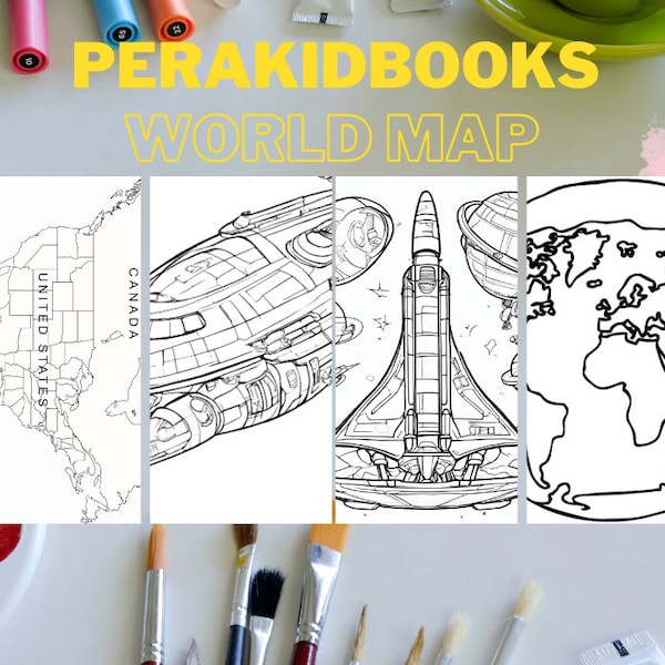 World Map and Coloring Page | Printable World Maps, Printable Continents and Oceans, All Continents, Africa, America, Europe, Asia