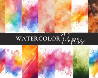 Watercolor Digital Paper: 34 Vibrant Abstract Textures (Digital Download)