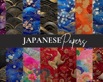 Japans digitaal papier | 43 zachte vintage Aziatische achtergronden (directe download)
