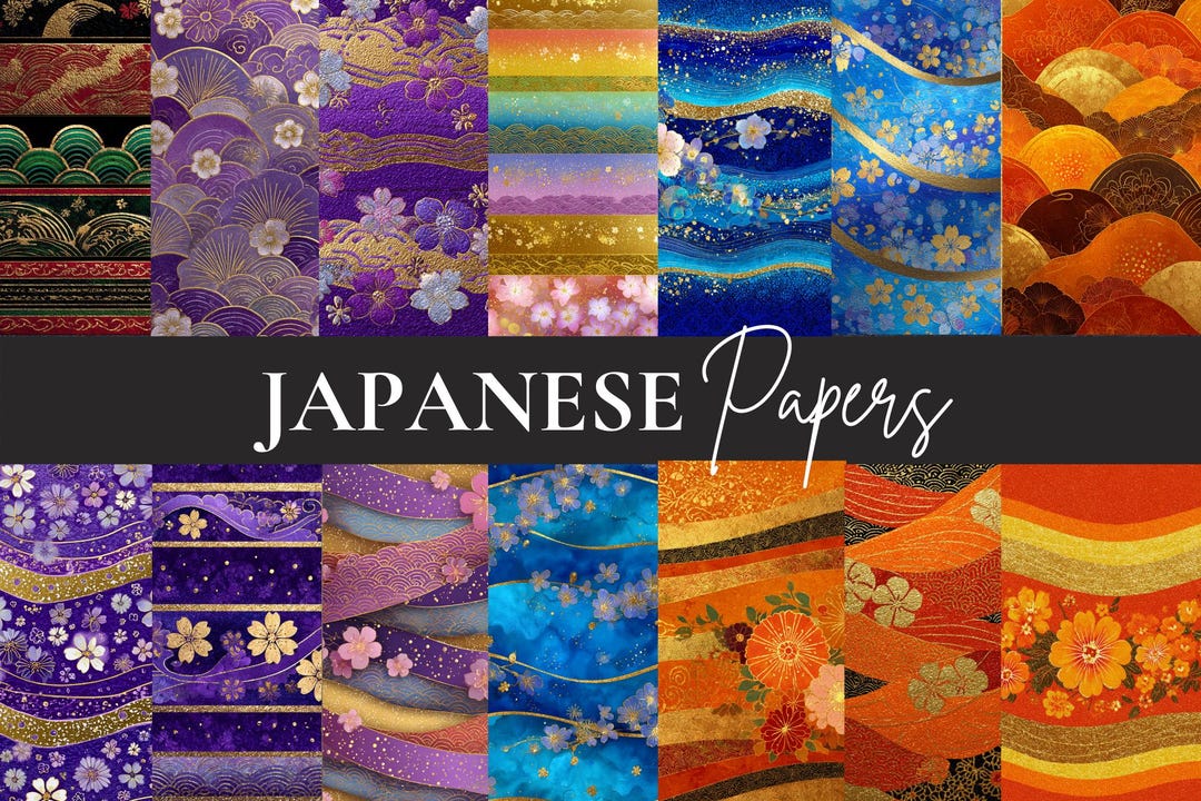 Japanese Digital Paper Pack With 39 Designs – Sakura Blossoms ...