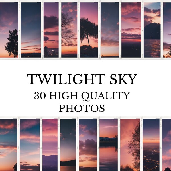 Twilight Sky Photos - 30 Beautiful Sky Images, JPEG, Instant Download High Quality Photo Images