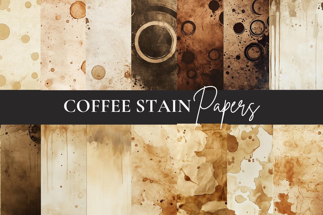 Coffee Stain Digital Papers: Vintage Grunge Textures (instant Download ...