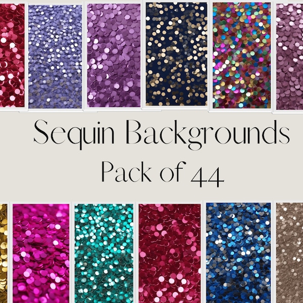 Beautiful Sequin 44 Digital Papers | Digital Download | Commercial Use I Glitter Digital Paper Backgrounds