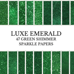 Green Glitter Shimmer Digital Paper Backgrounds (Digital Download)