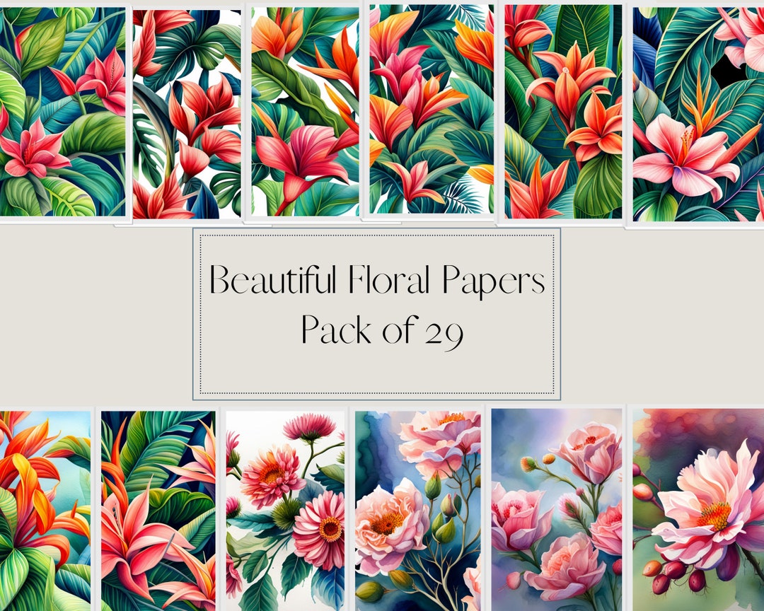 Bright Floral Digital Papers Digital Download Floral Pattern Seamless ...
