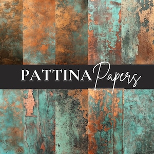 37 Patina Copper Bronze & Teal Digital Papers | Aged Metal Textures for Junk Journals, Scrapbooking Art Crafts | Instant Download
