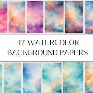 Watercolor Texture Digital Paper Pack: 47 JPG Files (Instant Download)