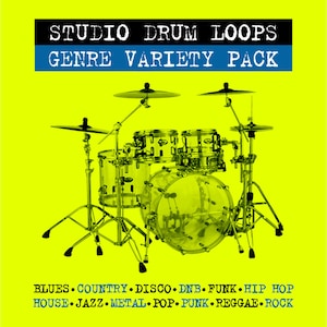 Studio Drum Loops Variety Pack - 24-bit WAV - Rock Jazz Pop Funk Blues Metal