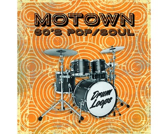 Ritmos de batería pop soul vintage de Motown de los años 60 (WAV de 24 bits)
