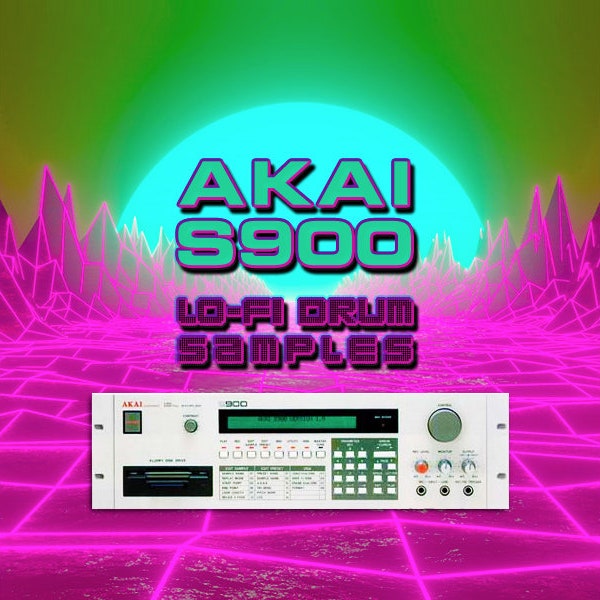 Akai S900 Lo-Fi Drum Machine Samples Retrowave Synth-Pop Electro Cyberpunk WAV