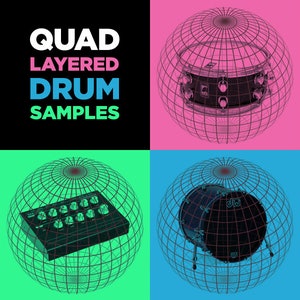 Quad Layered Drum Samples - 24-bit WAV - Kick Snare Clap Hi-Hat - EDM Music