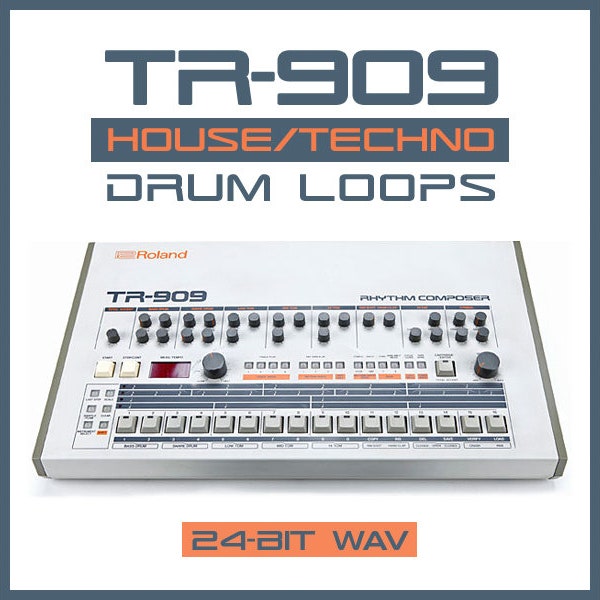 Roland TR-909 House Techno Drum Loops Sounds Samples (24-bit WAV)