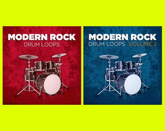 Paquete combinado de loops de batería de rock moderno, volúmenes 1 y 2 (WAV de 24 bits)