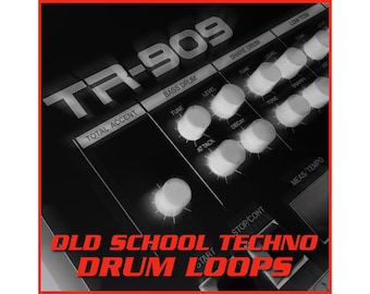 Old School Techno Rave House / TR-909 Drum Machine Loops Samples / 24-Bit WAV
