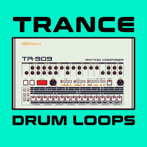 Trance Techno House TR-909 Drum Loops Beats Samples - 24-bit WAV