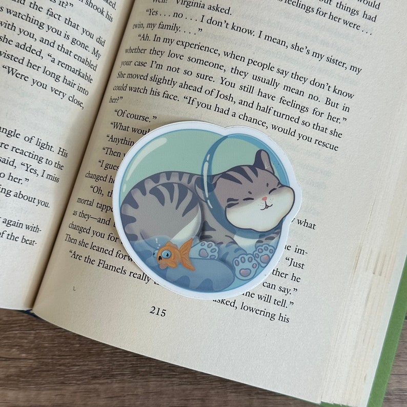 Fish Bowl Tabby Cat Vinyl Sticker - Etsy