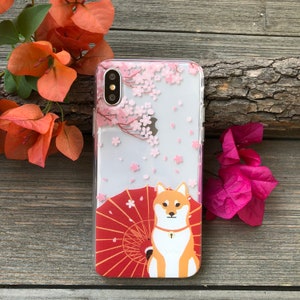 Shiba Inu Umbrella | Clear TPU Case Compatible for iPhone