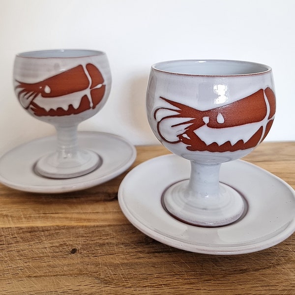 A pair Of Vintage Wellhouse Seafood Cocktail Goblets